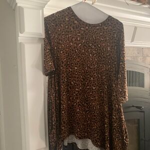 Leopard Print Women's Tunic Top
